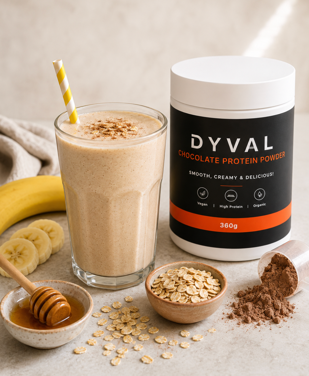 Pre-game protein shake for young athletes: Easy banana energy shake
