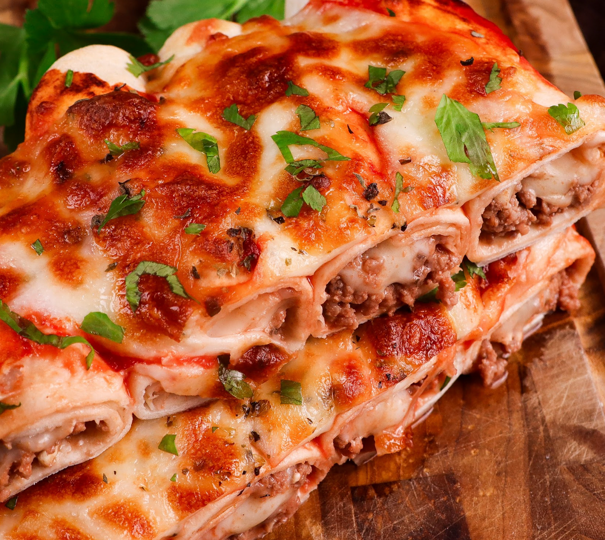 High protein air fryer cheesy beef lasagne rolls - easy meal for active teens